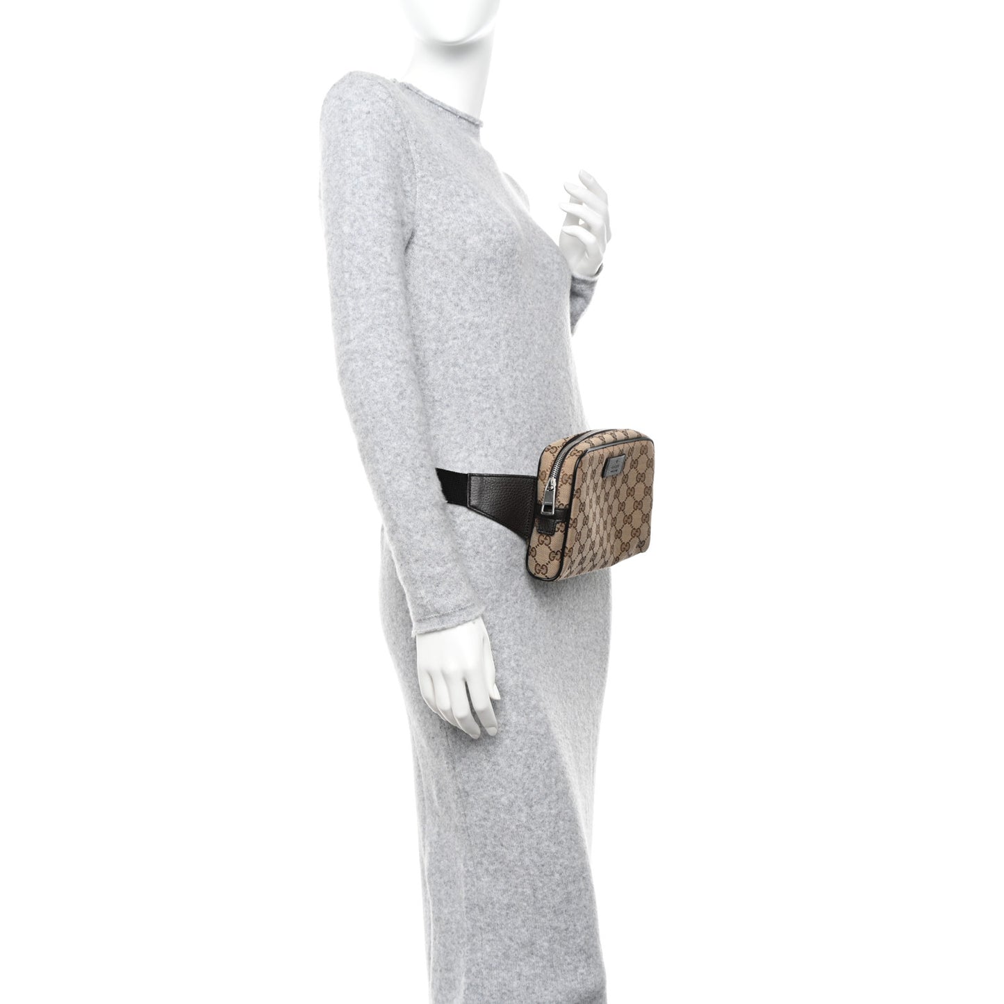 Monogram Dollar Calfskin Belt Bag Beige Ebony Testa di Moro Marrone Scuro