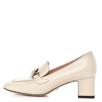 Gucci Malaga Kid Zumi Mid Heel Loafers 37 Vintage White 1 of 10