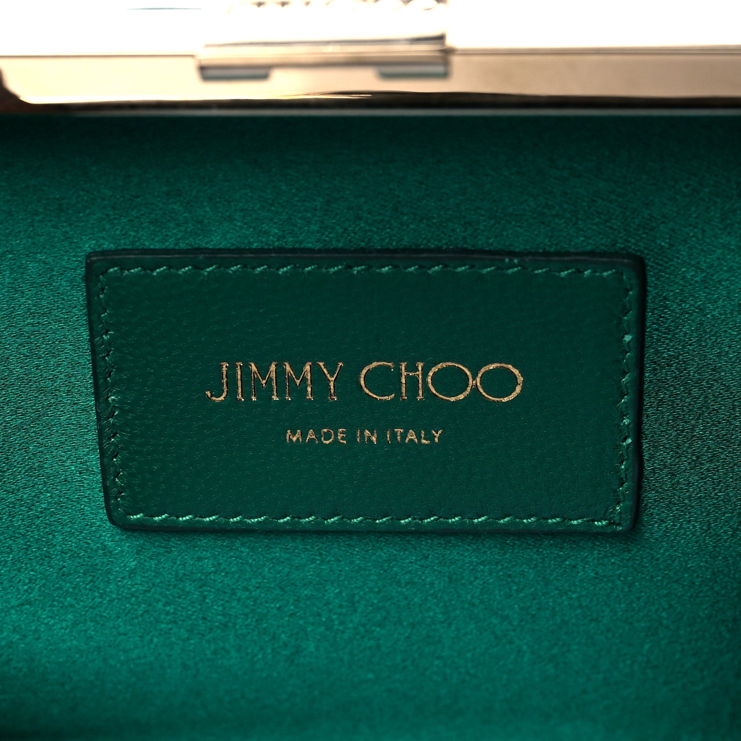 Jimmy Choo Satin Crystal Leonis Clutch Green 5 of 10