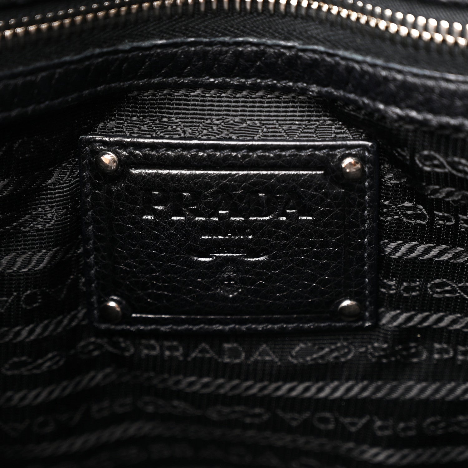 Prada Vitello Daino Side Pocket Tote Black 6 of 10
