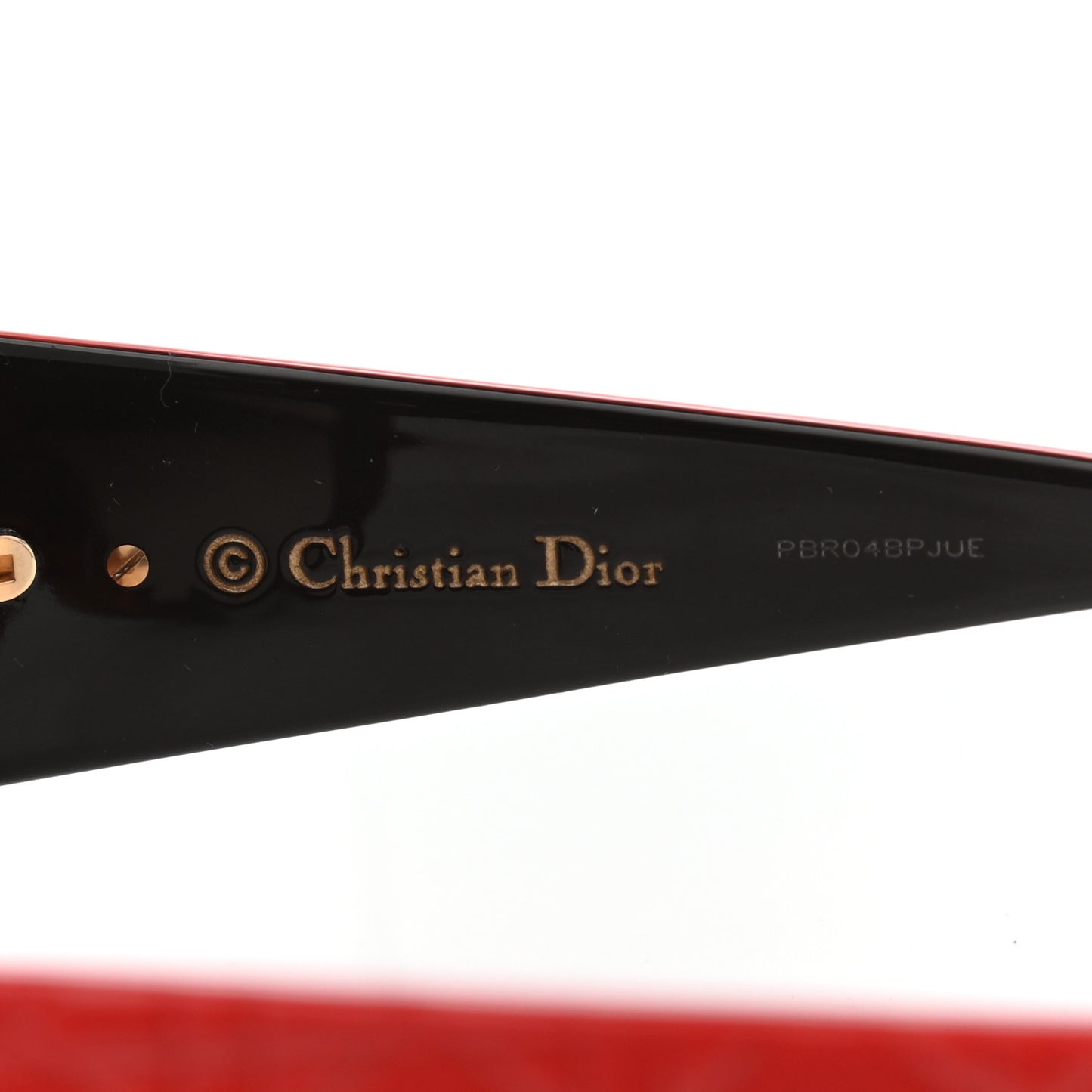 Resin Cannage Dior Lady Lady 1 Sunglasses Red Tortoise