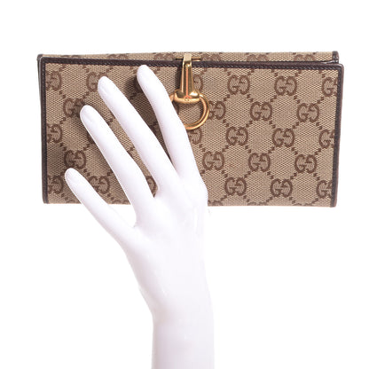 Gucci Monogram Horsebit Continental Wallet Dark Brown 2 of 8