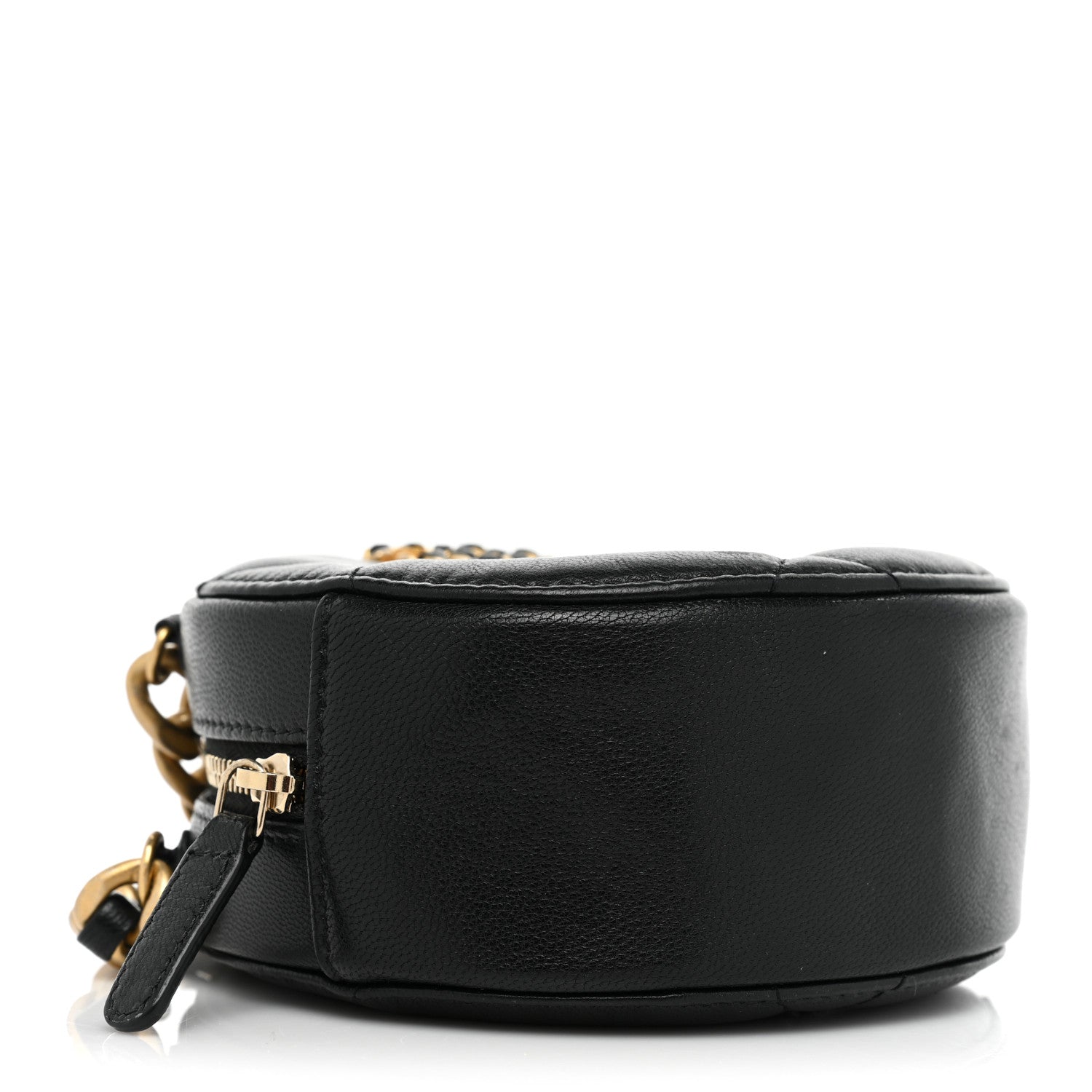 Chanel Lambskin Quilted Chanel 19 Round Clutch With Chain Black 4 of 11