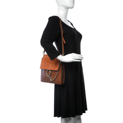 Chloe Suede Calfskin Medium Faye Shoulder Bag Tobacco 2 of 12