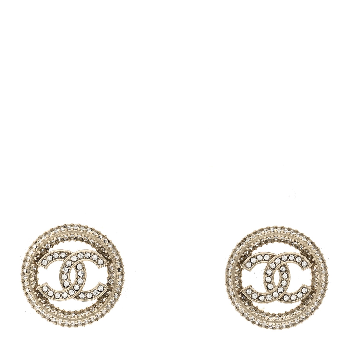 Crystal CC Vendome Round Earrings Gold