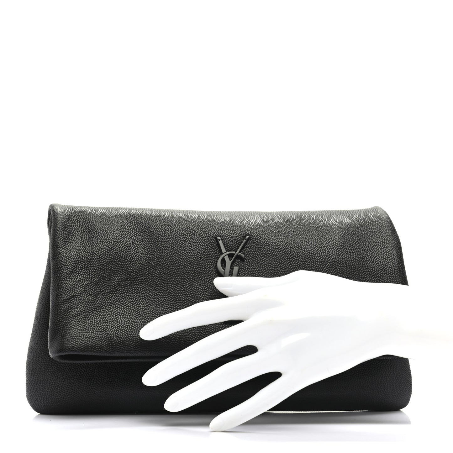 Grain De Poudre West Hollywood Monogram Fold Over Clutch Black
