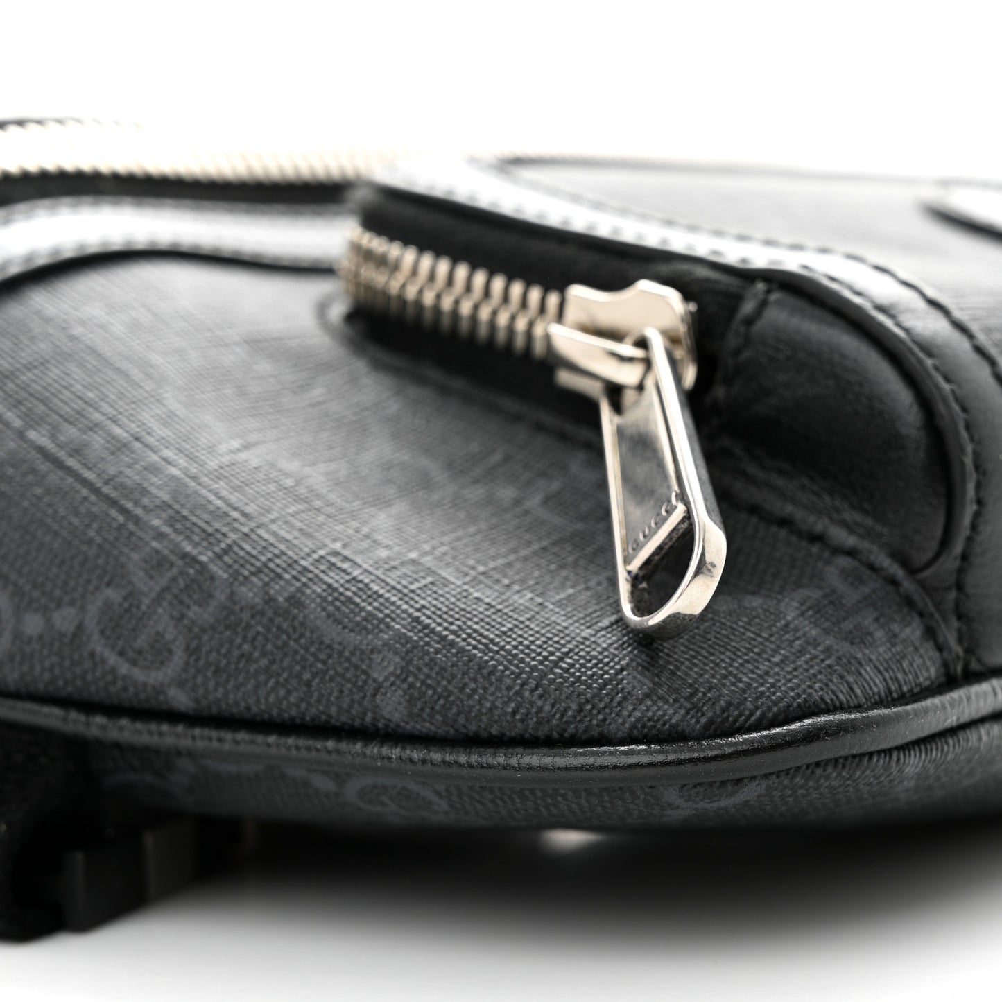 GG Supreme Monogram Textured Calfskin Retro Interlocking G Belt Bag Black