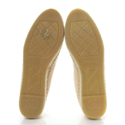 Chanel Lambskin CC Espadrilles 38 Beige Black 5 of 8