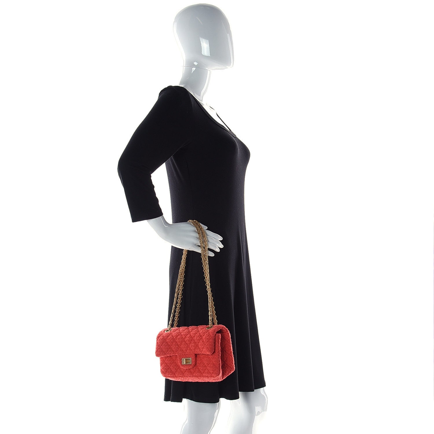 Chanel Tweed Quilted 2.55 Reissue Mini Flap Coral 2 of 9