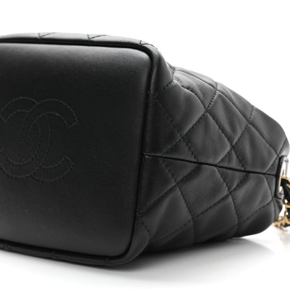 Chanel Lambskin Quilted Small Perfect Meeting Hobo Black 10 of 11