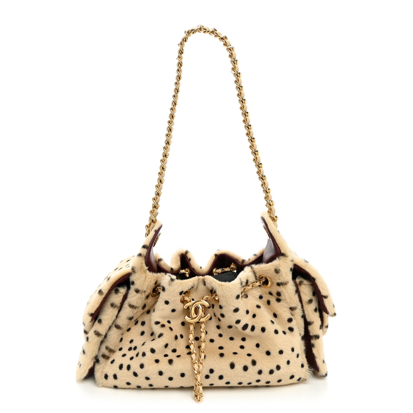 Pony Hair Mini Chanel 25 Handbag Beige Black