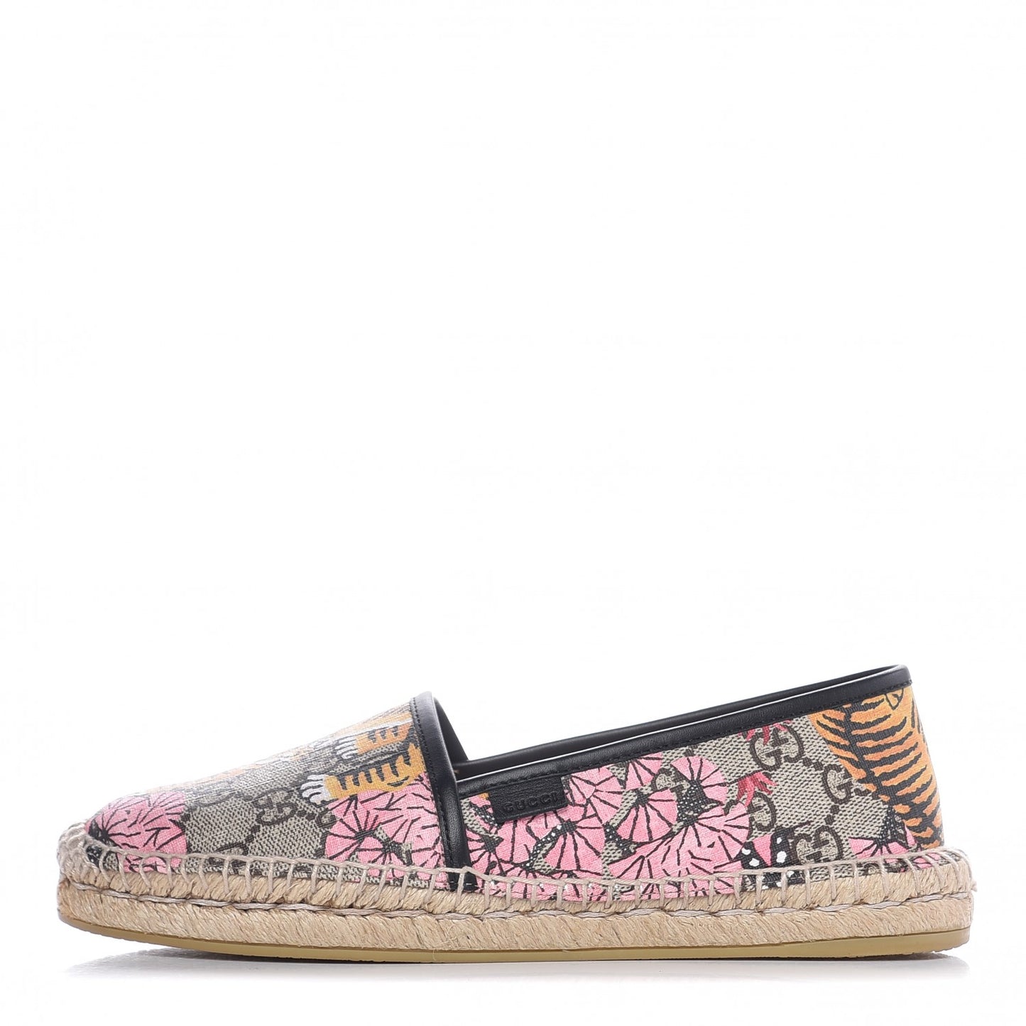 GG Supreme Monogram Bengal Espadrilles 38.5 Beige Pink