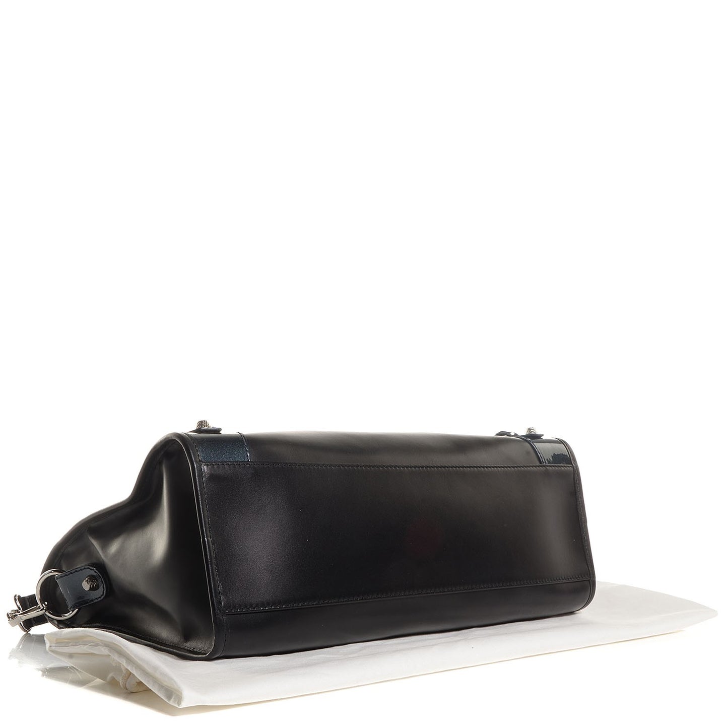 Smooth Calfskin Metallic Patent Giant 12 Silver Hardware City Black Gris