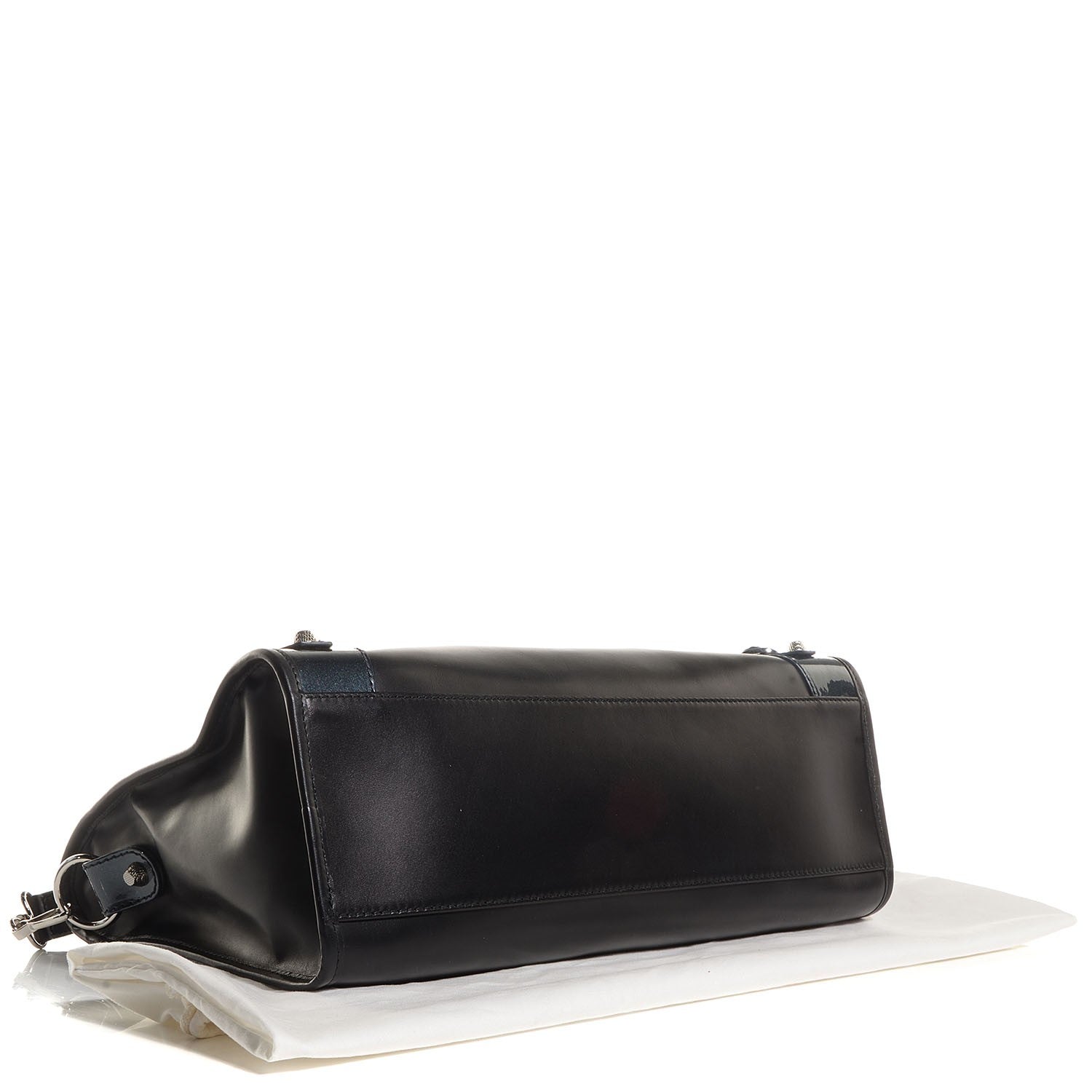 Balenciaga Smooth Calfskin Metallic Patent Giant 12 Silver Hardware City Black Gris 4 of 10