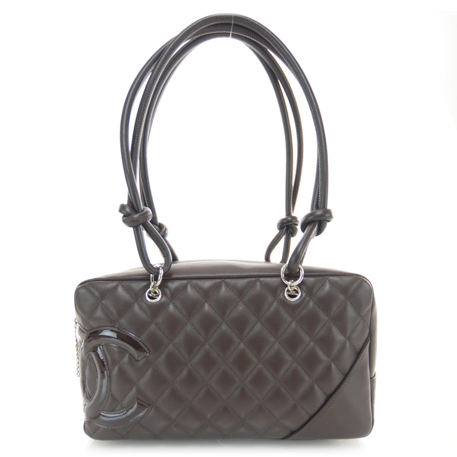 Chanel Calfskin Quilted Large Cambon Bowler Dark Brown 1 of 9