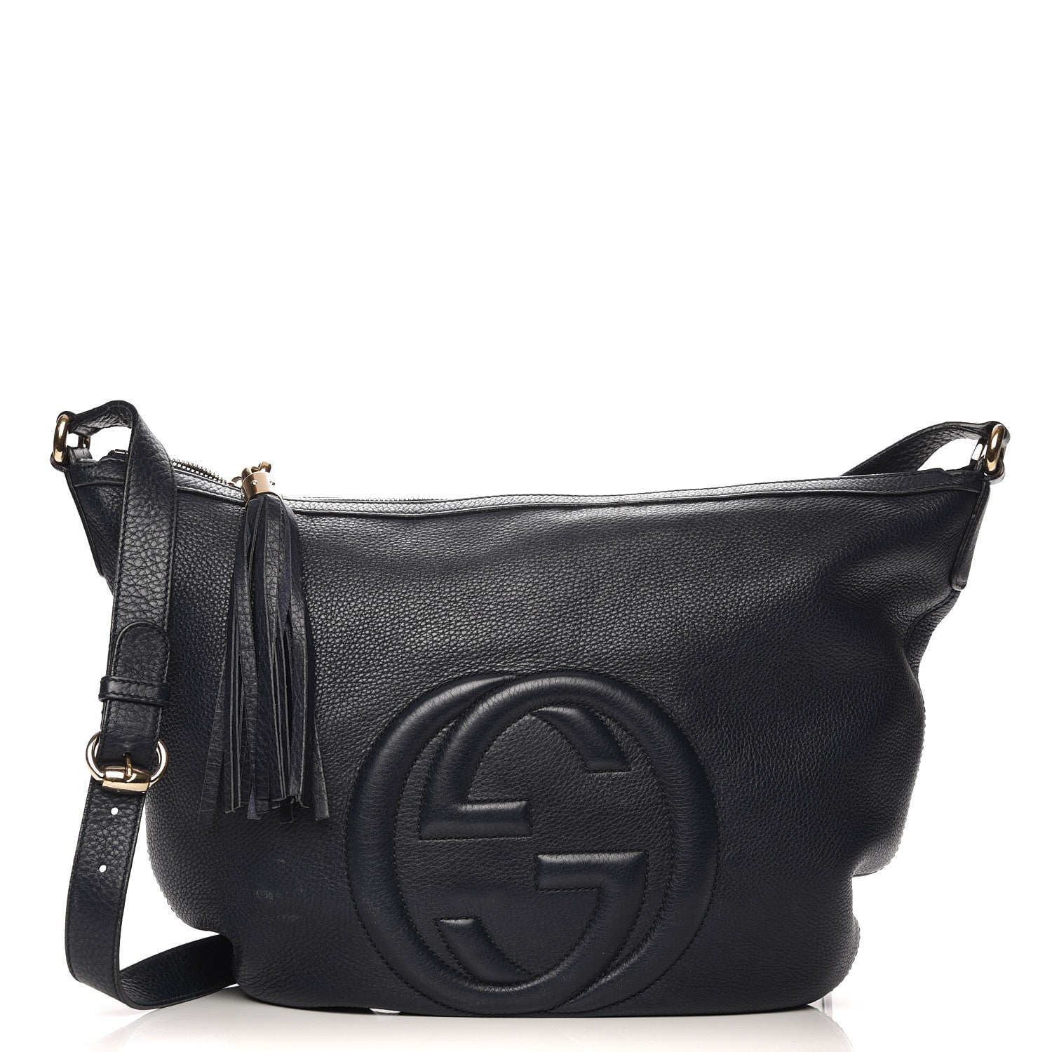 Gucci Pebbled Calfskin Medium Soho Hobo Blue 1 of 7
