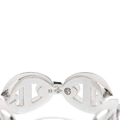 Hermes Sterling Silver PM Chaine d'Ancre Enchainee Band Ring 53 6.5 6 of 9