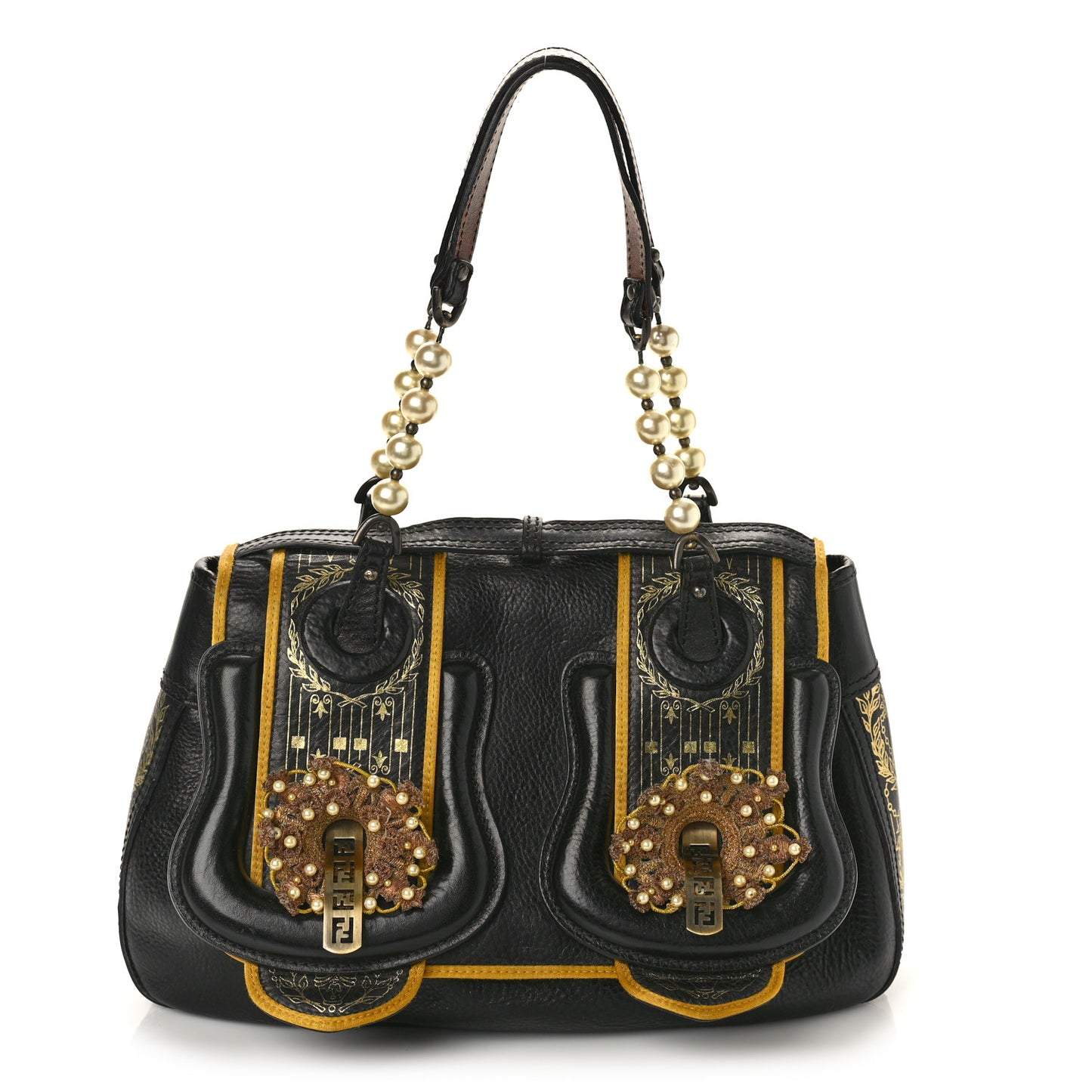 Calfskin Embellished B Bag Black