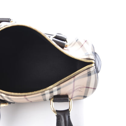 Burberry Haymarket Check Small Chester Bowling Bag Chocolate 5 of 10