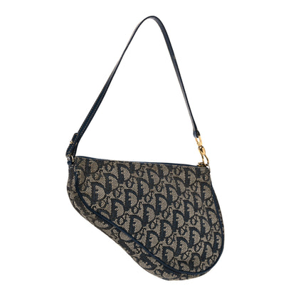 Christian Dior Monogram Mini Saddle Pochette Navy 3 of 20