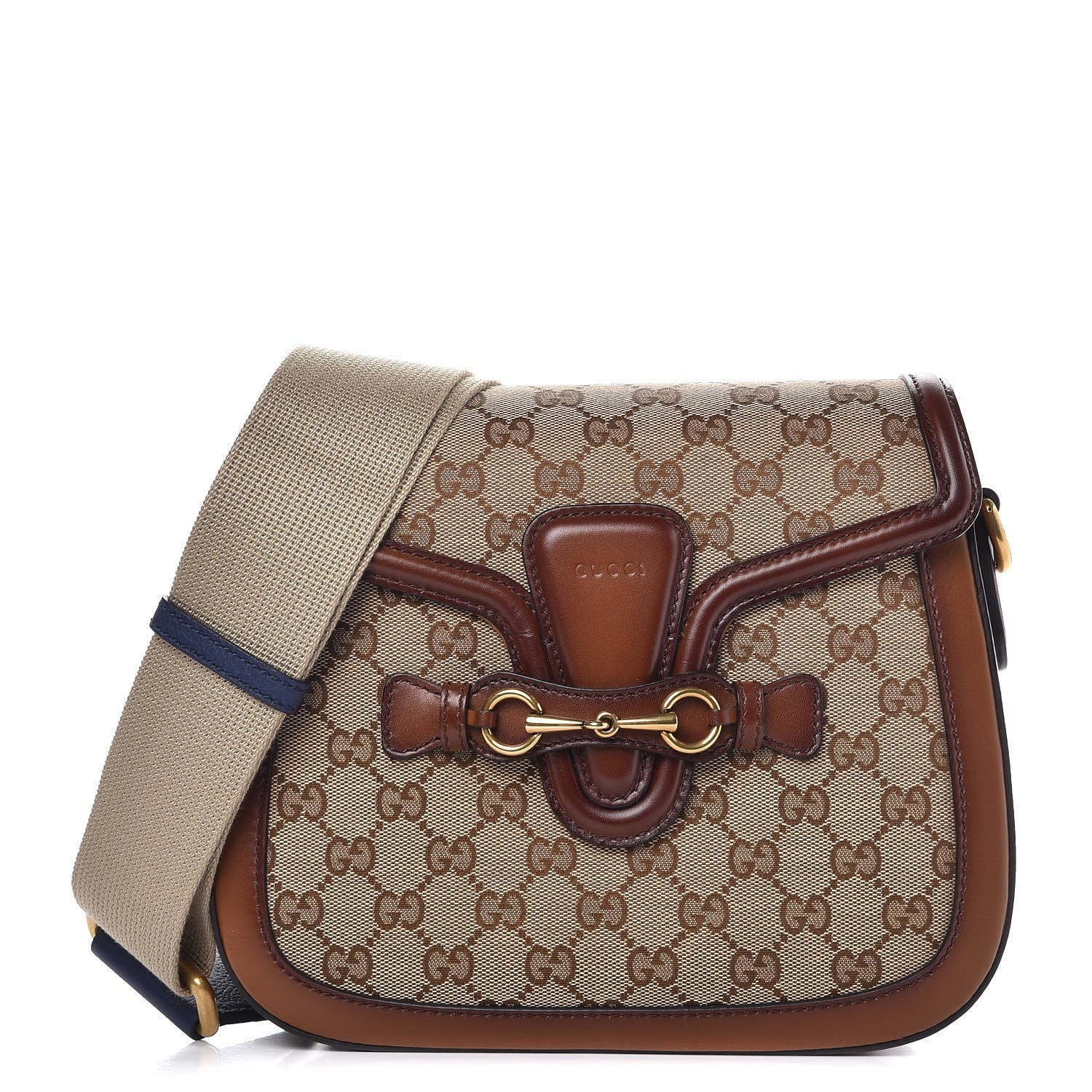 Gucci Monogram Medium Lady Web Shoulder Bag Beige Cuir 4 of 9