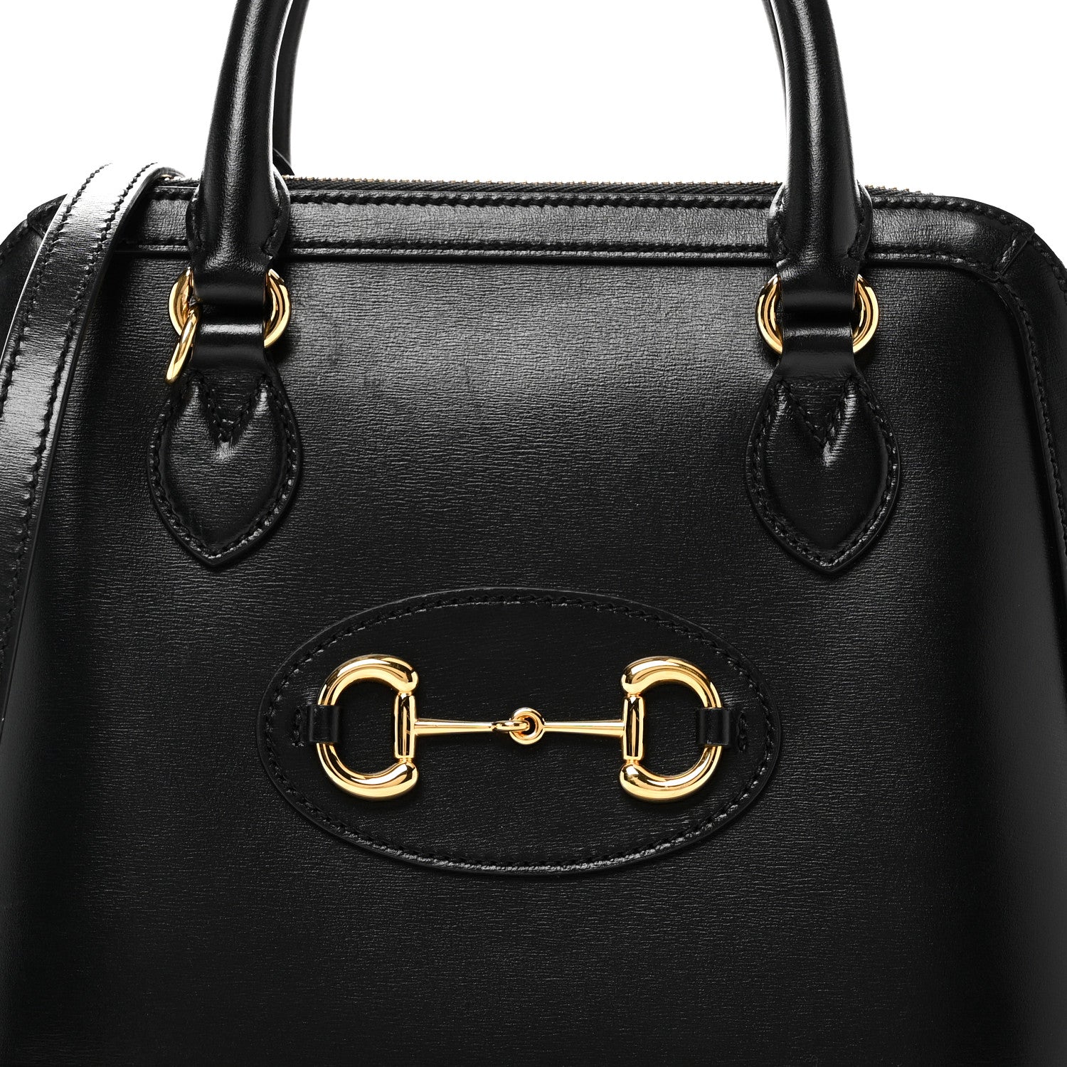 Gucci Boarded Plutone Calfskin Small Horsebit 1955 Top Handle Bag Black 8 of 12