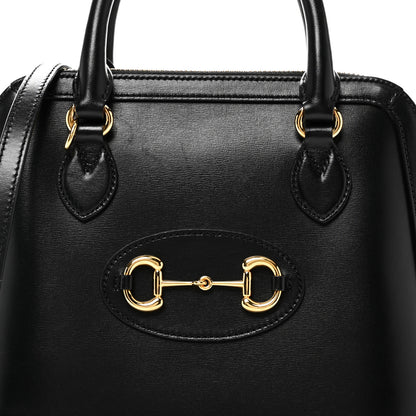 Gucci Boarded Plutone Calfskin Small Horsebit 1955 Top Handle Bag Black 8 of 12