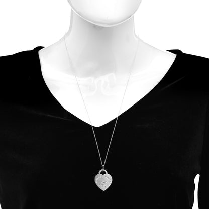 Tiffany Sterling Silver Large Return to Tiffany Heart Pendant Necklace 2 of 4