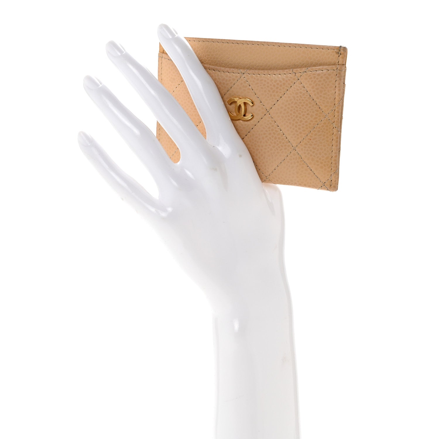 Chanel Caviar Quilted Card Holder Beige 2 of 12