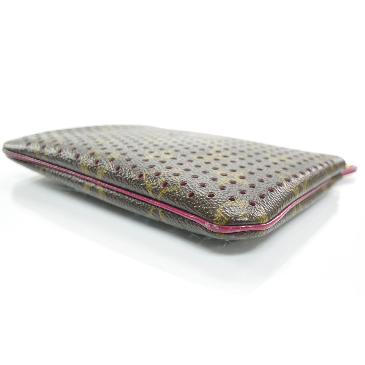 Monogram Perforated Pochette Plat Fuchsia