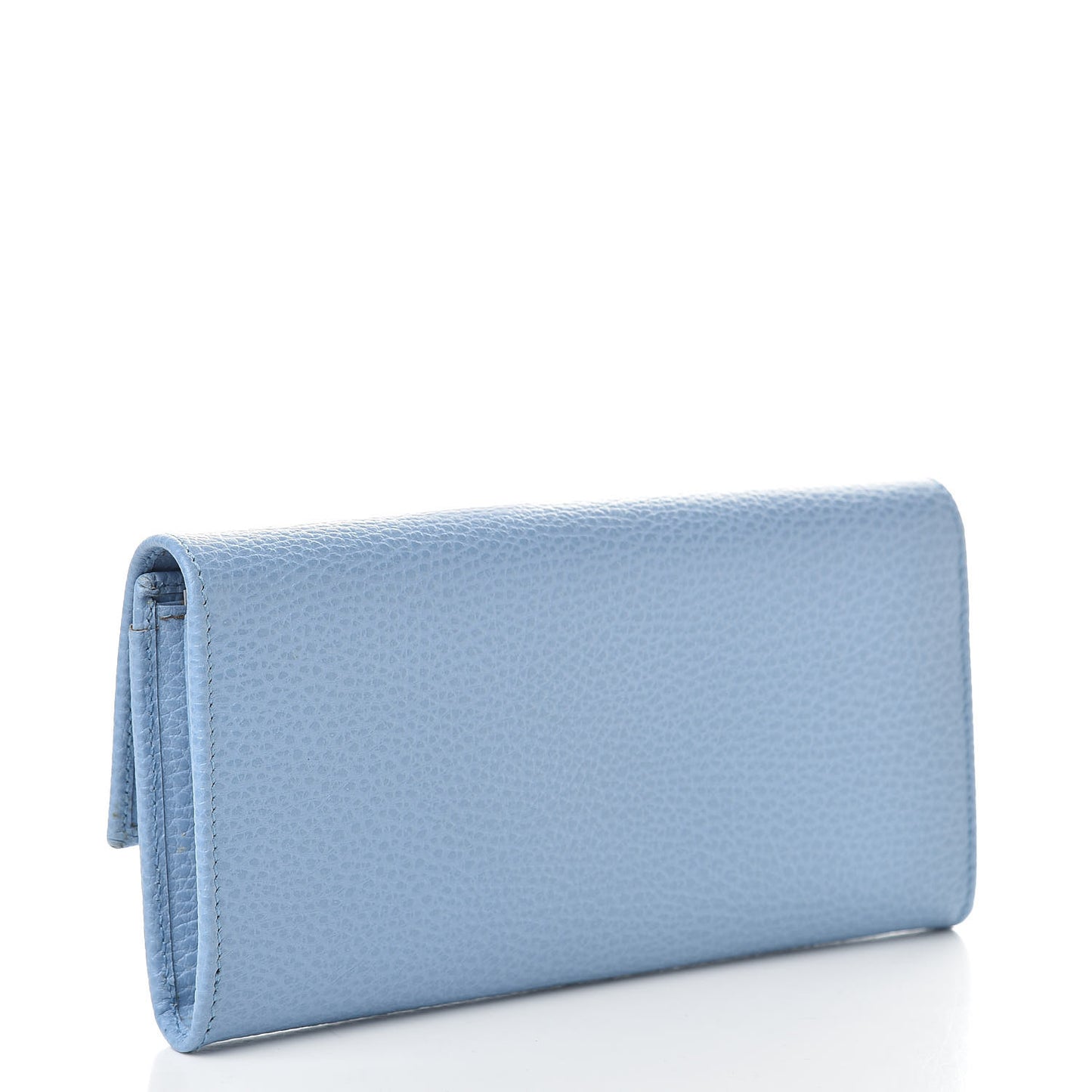 Dollar Calfskin Swing Continental Wallet Mineral Blue