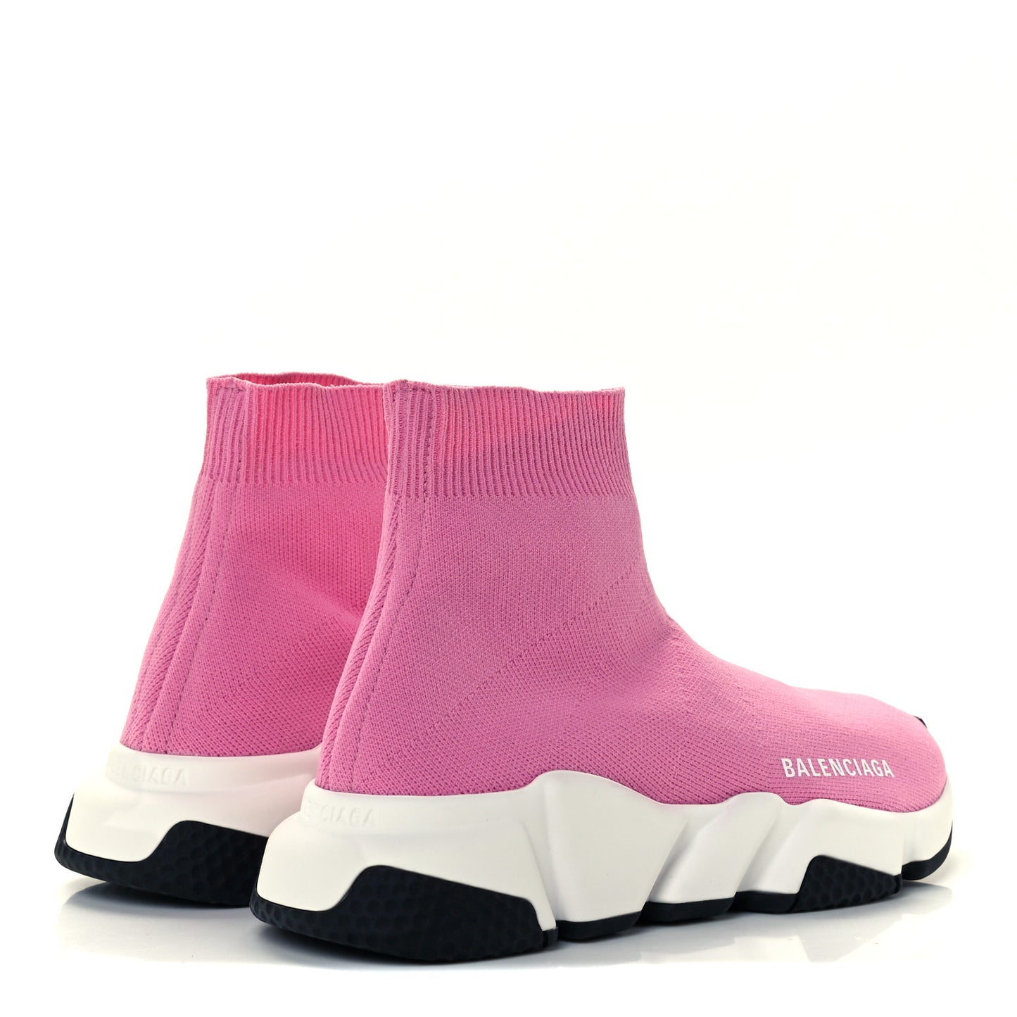 Neoprene Knit Bi-Color Sole Womens Speed Sneakers 35 Pink White Black