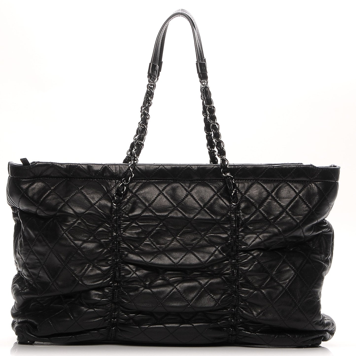 Lambskin East West Sharpei Shopping Tote Black