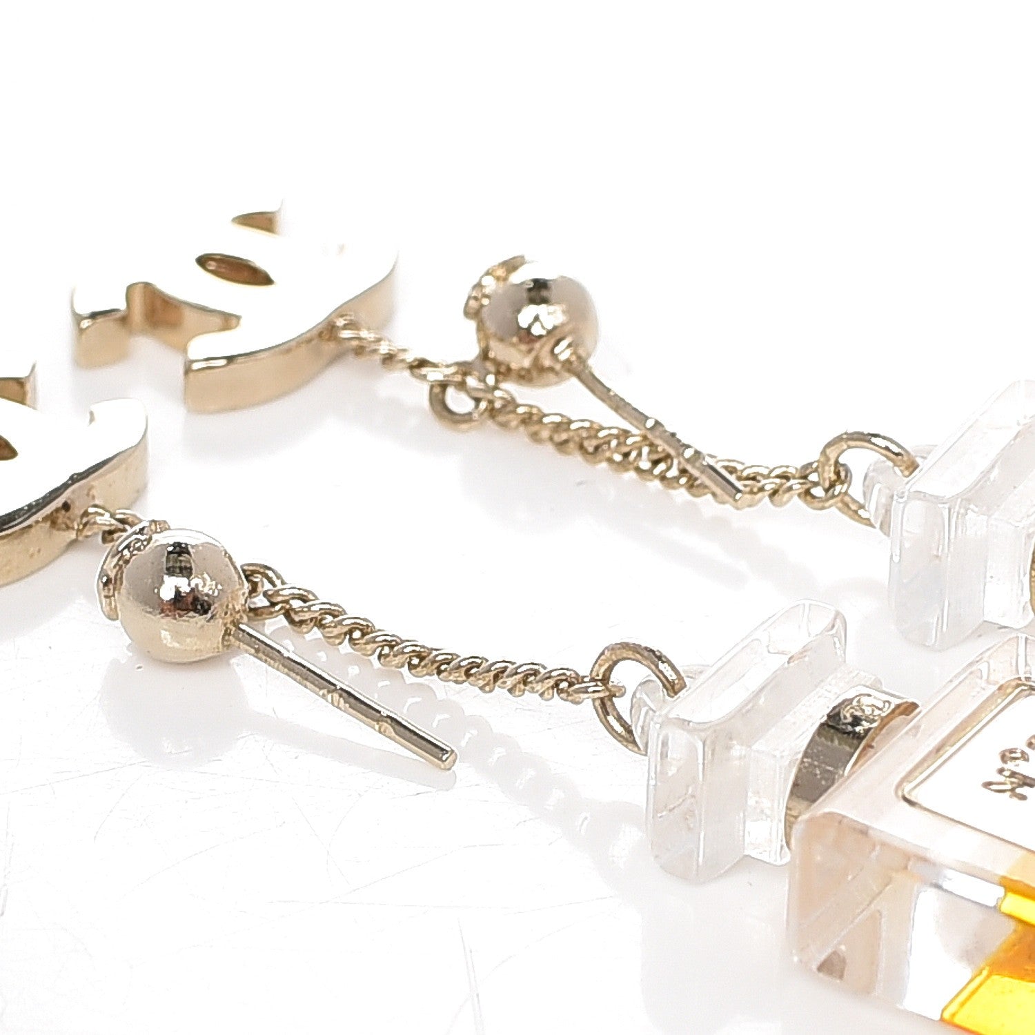 Chanel N°5 Perfume Bottle CC Drop Earrings Gold 3 of 5