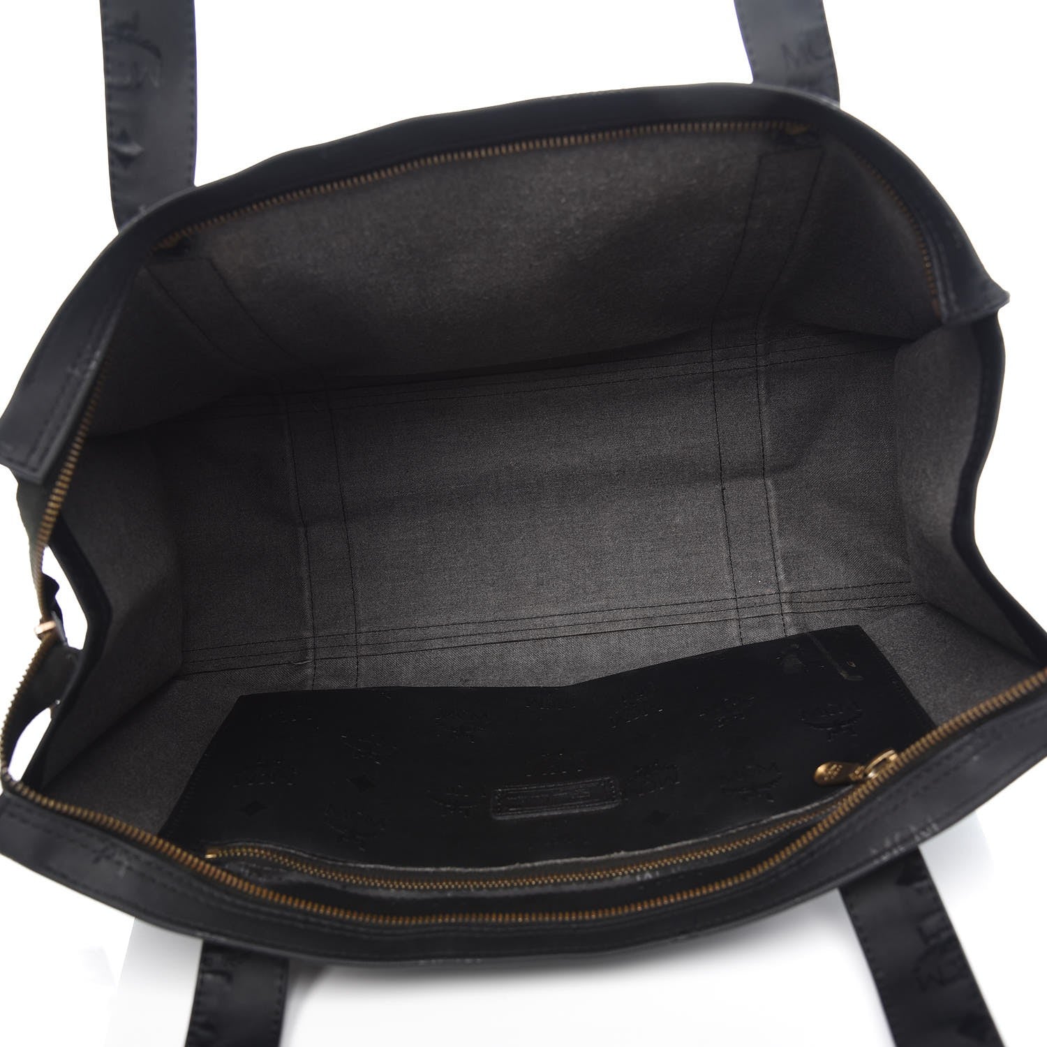 MCM Monogram Coated Canvas Tote Bag Black 5 of 7