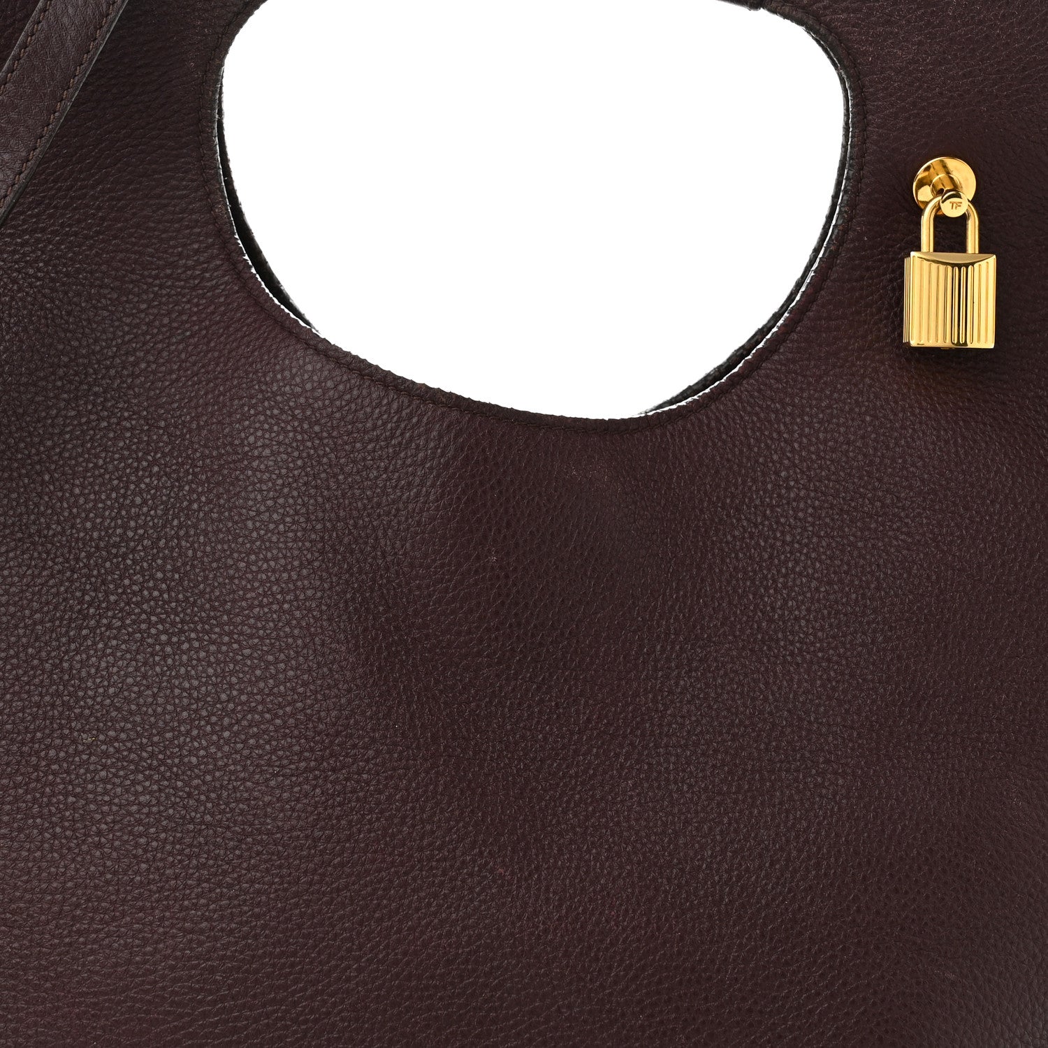 Tom Ford Grained Calfskin Alix Padlock Zip Tote Burgundy 6 of 13