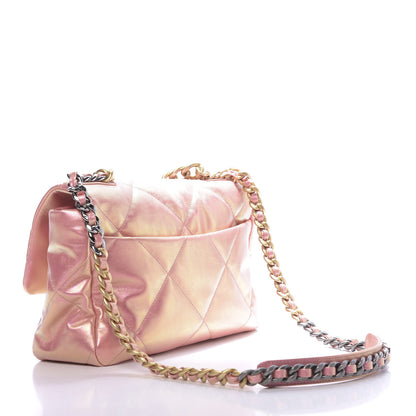 Chanel Iridescent Calfskin Quilted Large 19 Flap Pink 3 of 13
