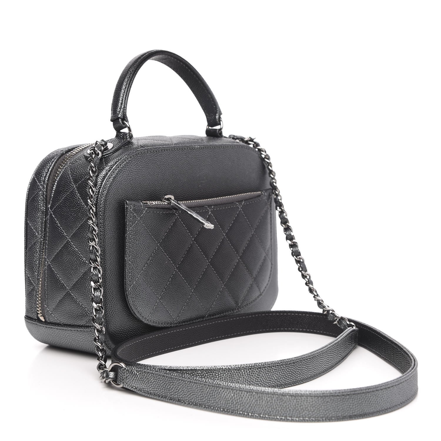 Chanel Metallic Caviar Small Coco Curve Vanity Bag Black Ruthenium 3 of 12