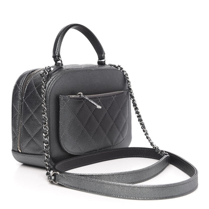 Chanel Metallic Caviar Small Coco Curve Vanity Bag Black Ruthenium 3 of 12