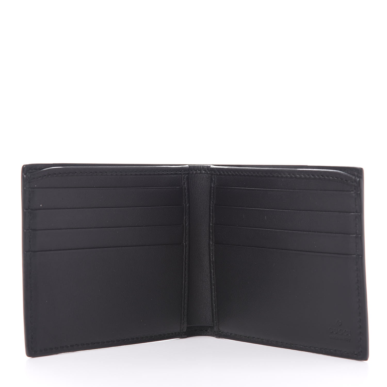 Gucci Calfskin Rabbit Embroidered Bi-Fold Wallet Black 5 of 9