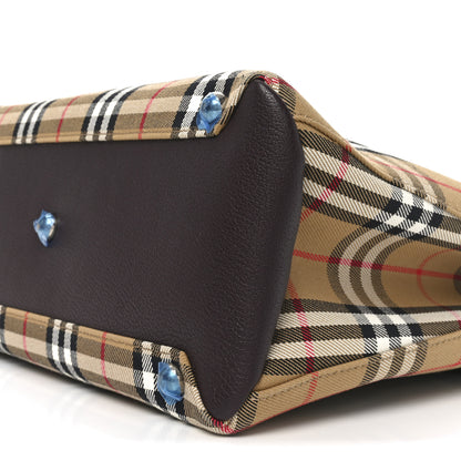Burberry Goatskin Vintage Check Medium Banner Tote Deep Claret 10 of 10