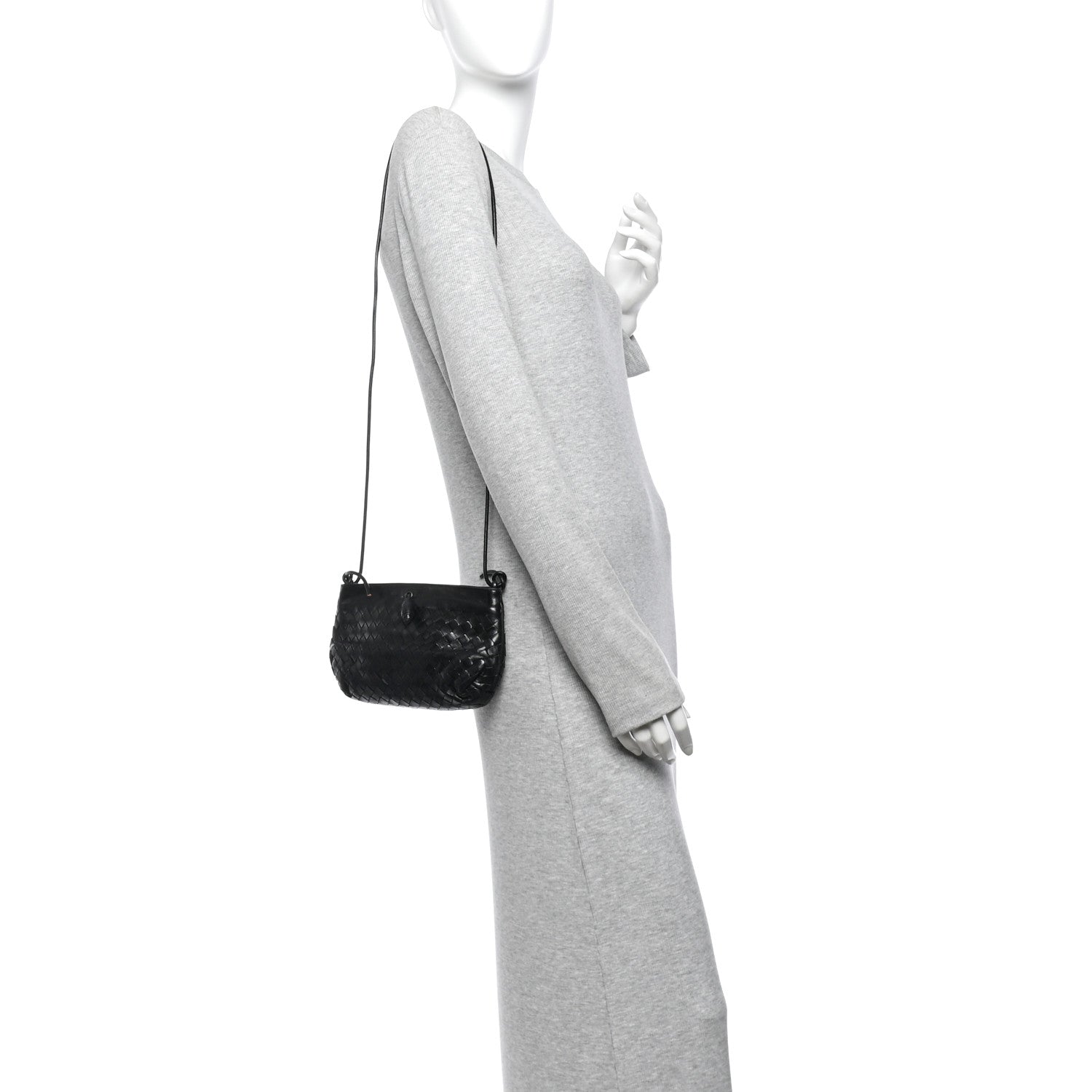 Bottega Veneta Nappa Intrecciato Mini Shoulder Bag Black 2 of 13