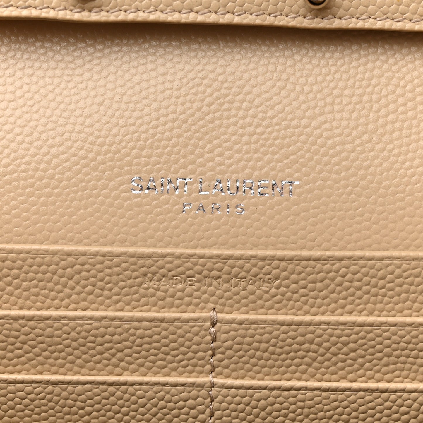 Grain De Poudre Matelasse Chevron Monogram Chain Wallet Dark Beige