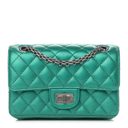 Chanel Metallic Sheepskin Quilted 2.55 Reissue Mini Flap Green 1 of 11