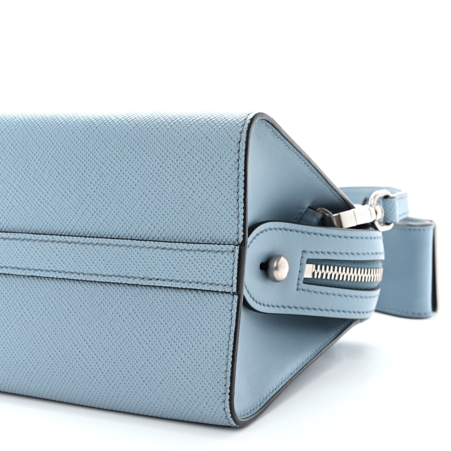 Prada Saffiano Cuir Calfskin Mini Monochrome Top Handle Tote Astrale 11 of 11