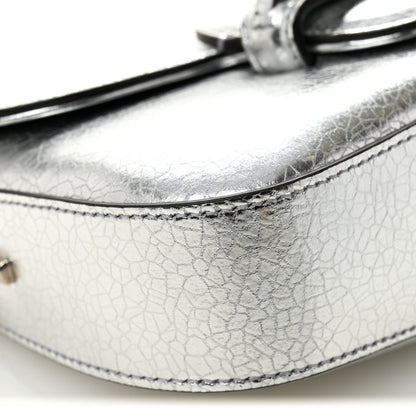 Gucci Metallic Demetra Small Horsebit 1955 Asymmetric Shoulder Bag Silver 9 of 10