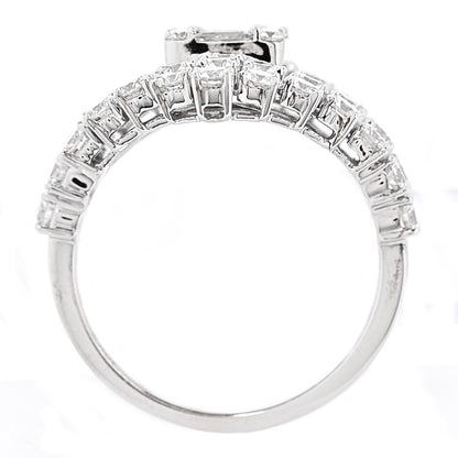 Parker & West by FASHIONPHILE 18K White Gold Diamond 2.95ctw Round Baguette Cut Cocktail Ring 53 6.5 5 of 8