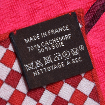 Hermes Cashmere Silk Fouets et Badines Shawl 140 Rose Indien Vert Bordeaux 7 of 7