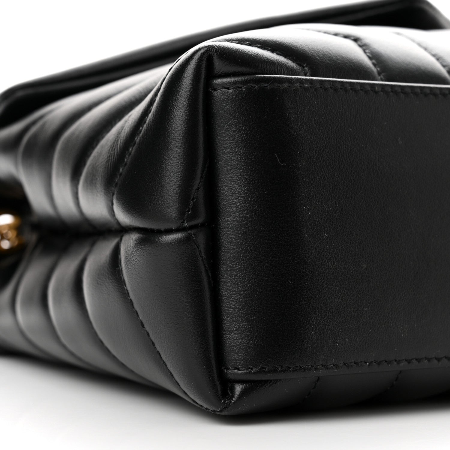 Saint Laurent Calfskin Y Quilted Monogram Small Loulou Chain Satchel Black 9 of 10
