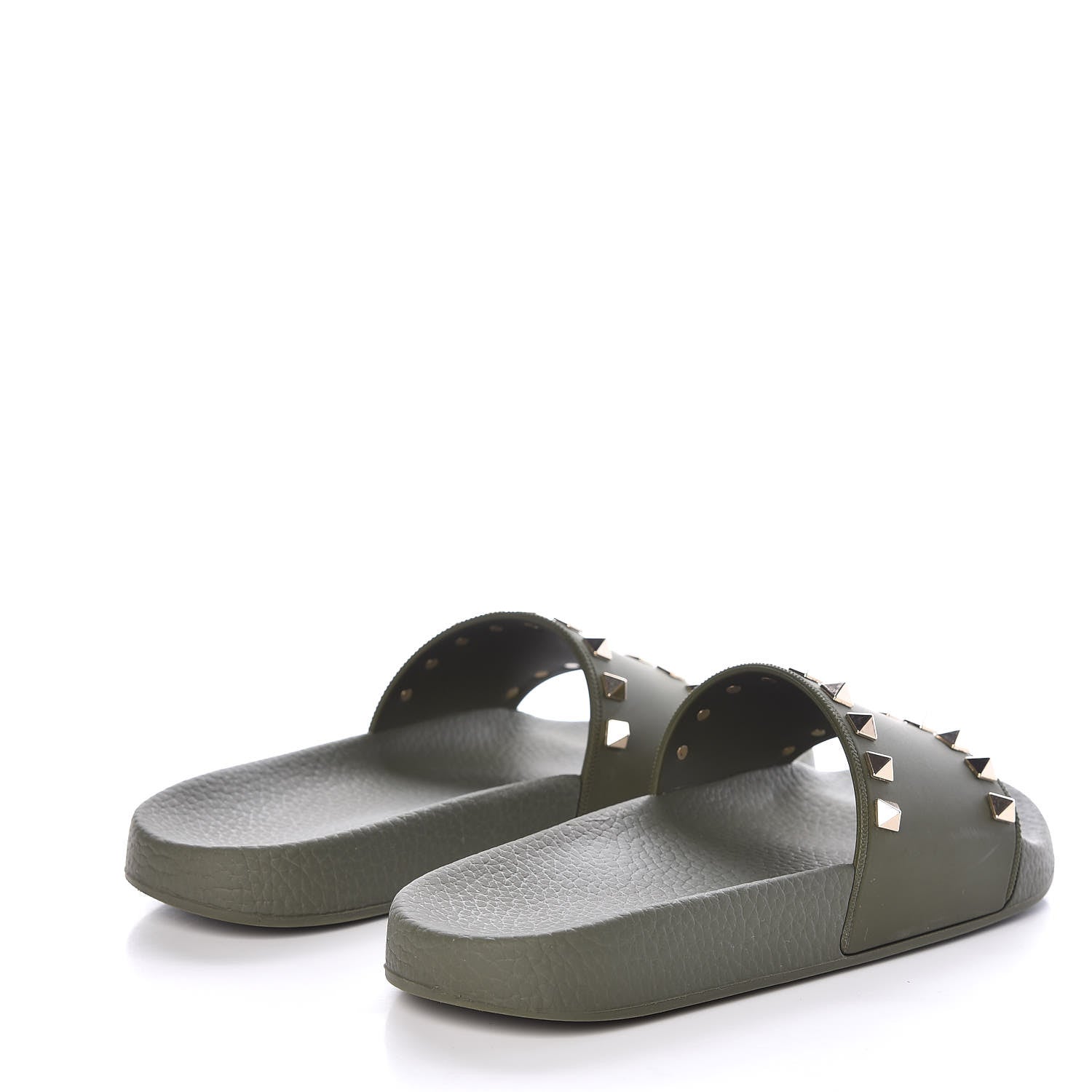 Valentino Garavani Rubber Rockstud Slide Sandals 36 Oasis 4 of 10